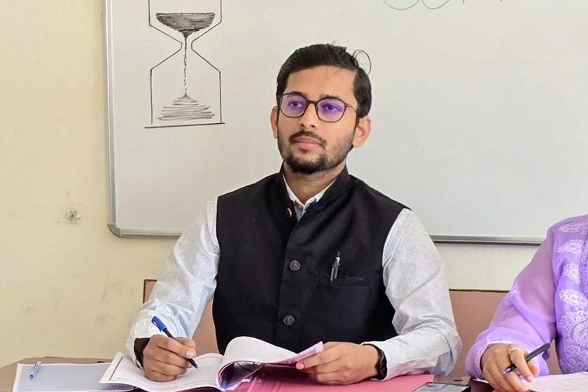 Shivanshu K. Srivastava judging a moot court competition