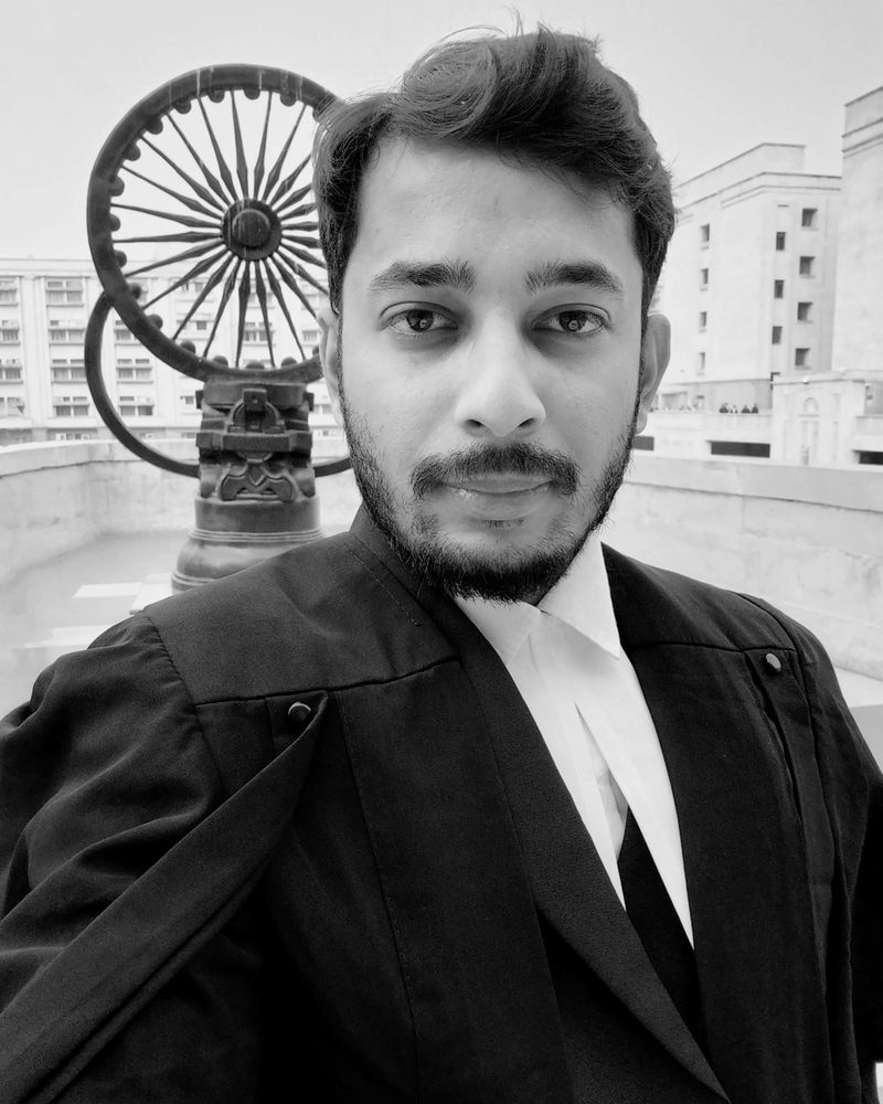Shivanshu K. Srivastava in court robes at the High Court, Lucknow Bench